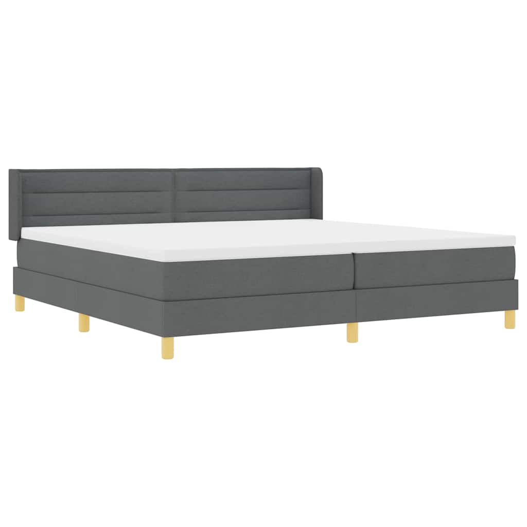 Letto a molle con materasso Grigio scuro 200 x 200 cm Tessuto | homemem39