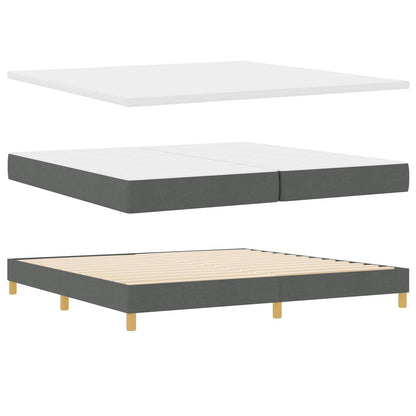Letto a molle con materasso Grigio scuro 200 x 200 cm Tessuto | homemem39