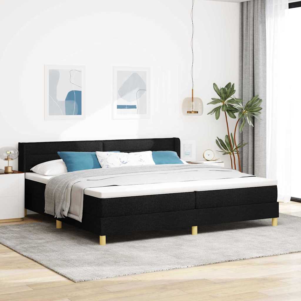 Letto a molle con materasso Nero 200 x 200 cm Tessuto | homemem39