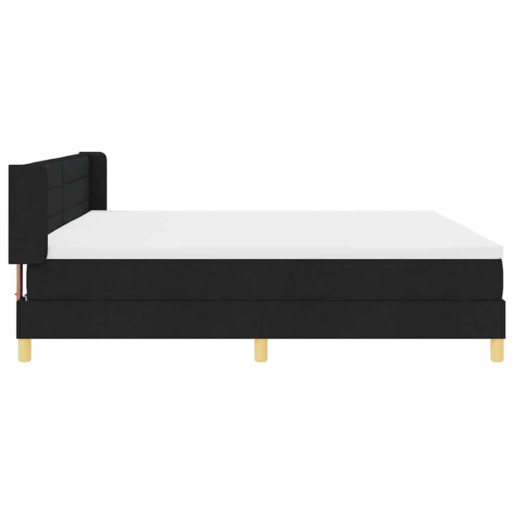 Letto a molle con materasso Nero 200 x 200 cm Tessuto | homemem39