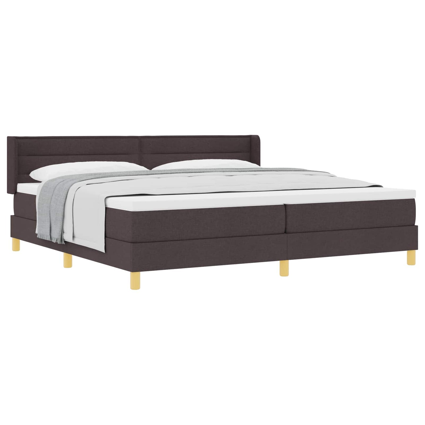 Letto a molle con materasso Marrone Scuro 200 x 200 cm Tessuto | homemem39