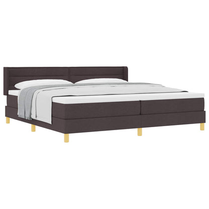 Letto a molle con materasso Marrone Scuro 200 x 200 cm Tessuto | homemem39