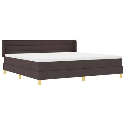 Letto a molle con materasso Marrone Scuro 200 x 200 cm Tessuto | homemem39