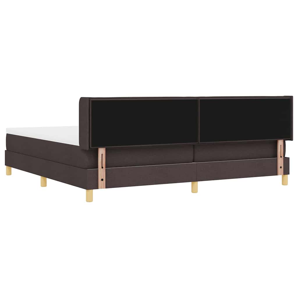 Letto a molle con materasso Marrone Scuro 200 x 200 cm Tessuto | homemem39