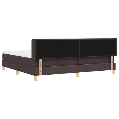 Letto a molle con materasso Marrone Scuro 200 x 200 cm Tessuto | homemem39