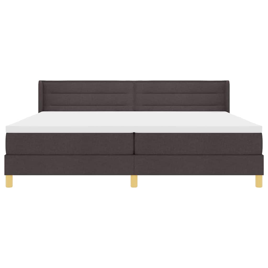 Letto a molle con materasso Marrone Scuro 200 x 200 cm Tessuto | homemem39