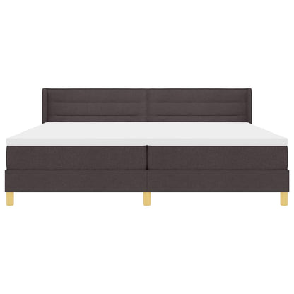 Letto a molle con materasso Marrone Scuro 200 x 200 cm Tessuto | homemem39