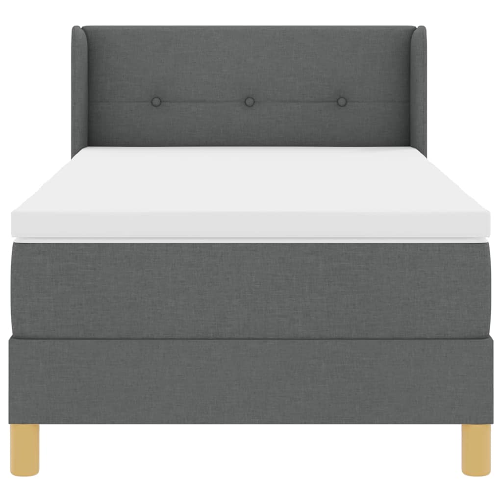 Letto a molle con testiera Grigio scuro 200 x 80 cm Tessuto