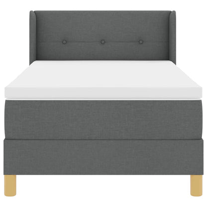 Letto a molle con testiera Grigio scuro 200 x 80 cm Tessuto