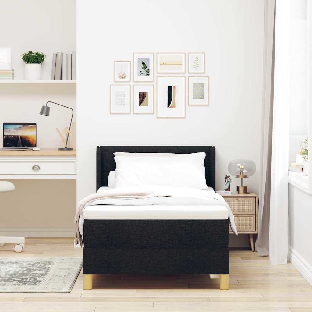 Letto a molle con materasso Nero 200 x 80 cm Tessuto | homemem39