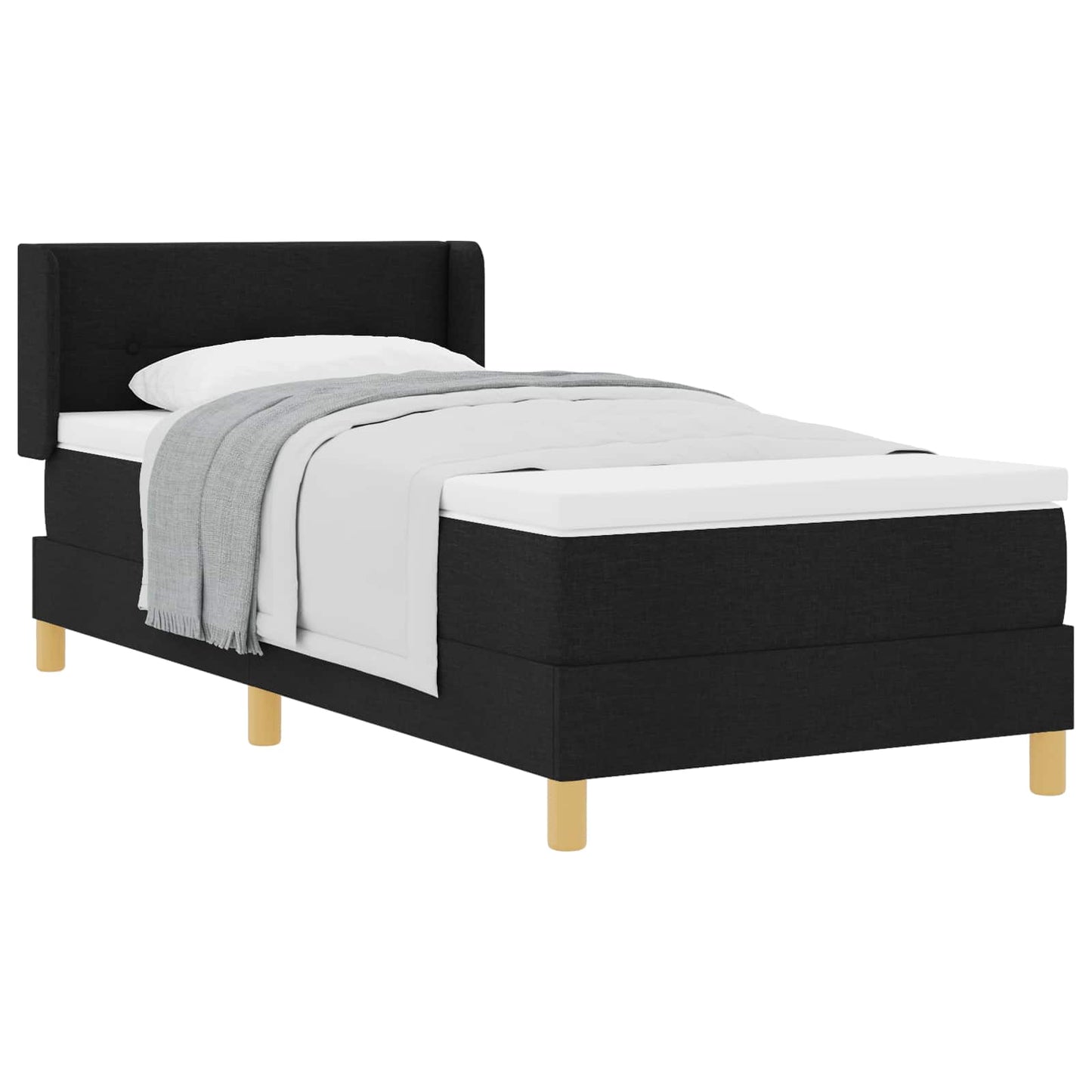 Letto a molle con materasso Nero 200 x 80 cm Tessuto | homemem39