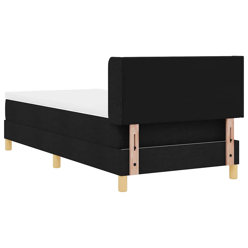 Letto a molle con testiera Nero 200 x 80 cm Tessuto
