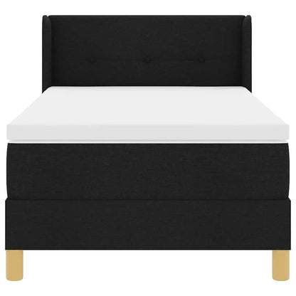 Letto a molle con testiera Nero 200 x 80 cm Tessuto