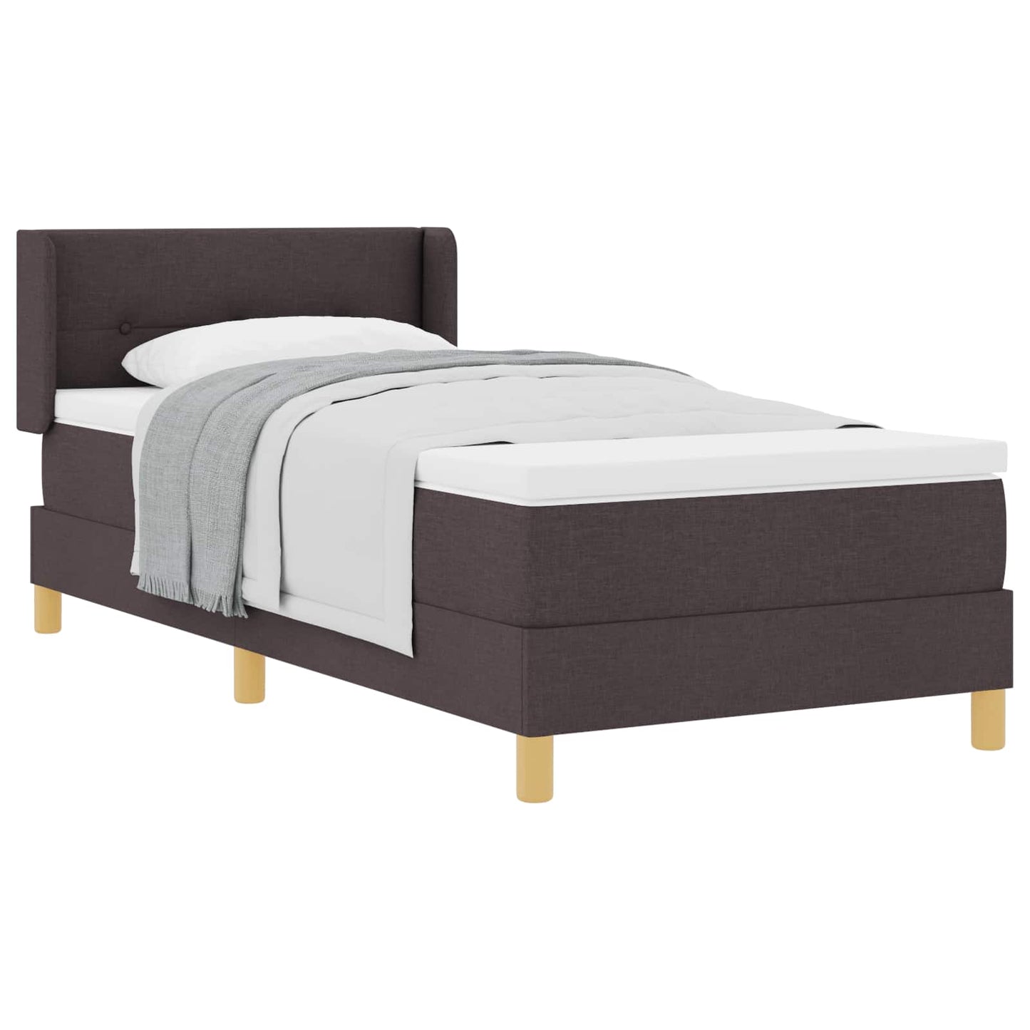 Letto a molle con materasso Marrone Scuro 200 x 80 cm Tessuto | homemem39
