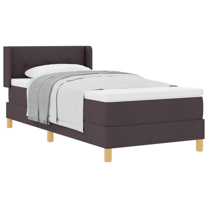Letto a molle con testiera Marrone Scuro 200 x 80 cm Tessuto
