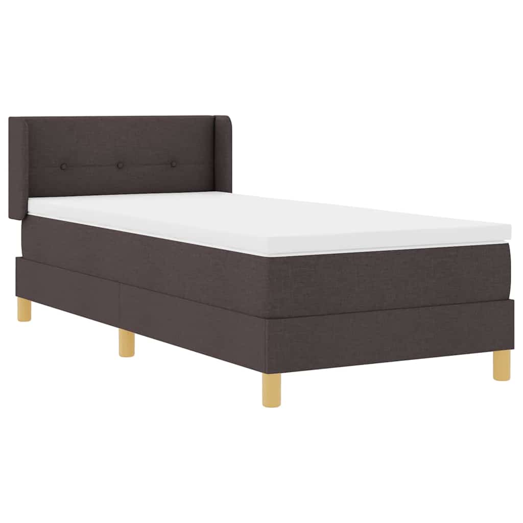 Letto a molle con materasso Marrone Scuro 200 x 80 cm Tessuto | homemem39