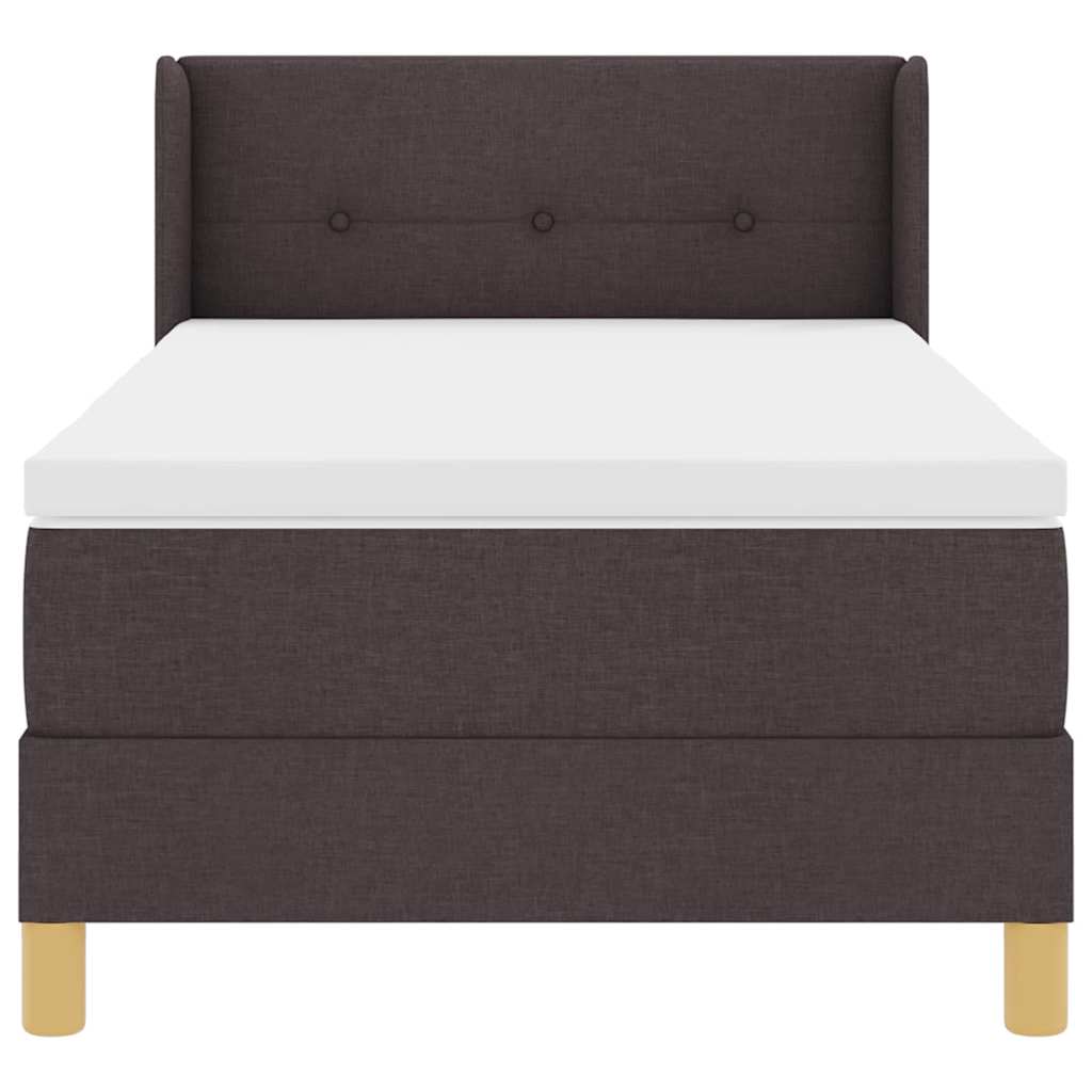 Letto a molle con testiera Marrone Scuro 200 x 80 cm Tessuto