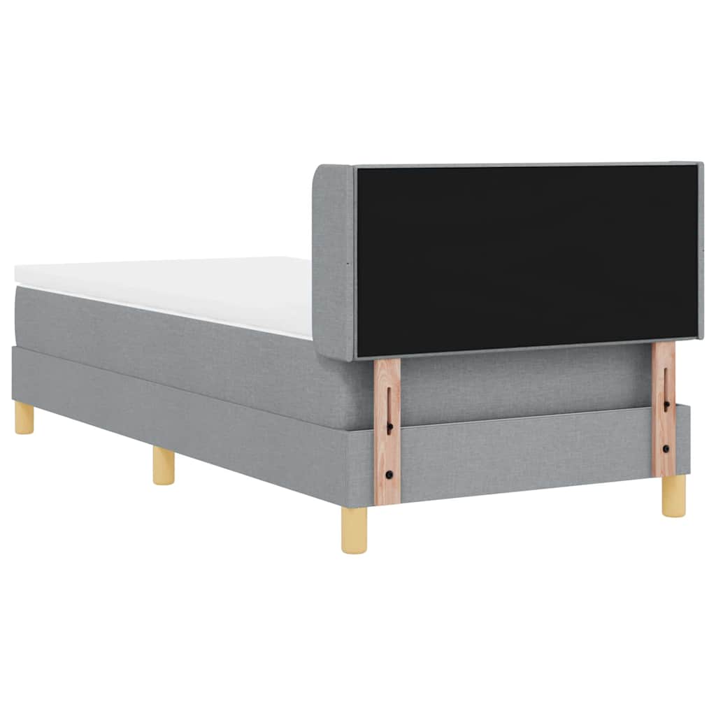 Letto a molle con materasso Grigio chiaro 190 x 90 cm Tessuto | homemem39