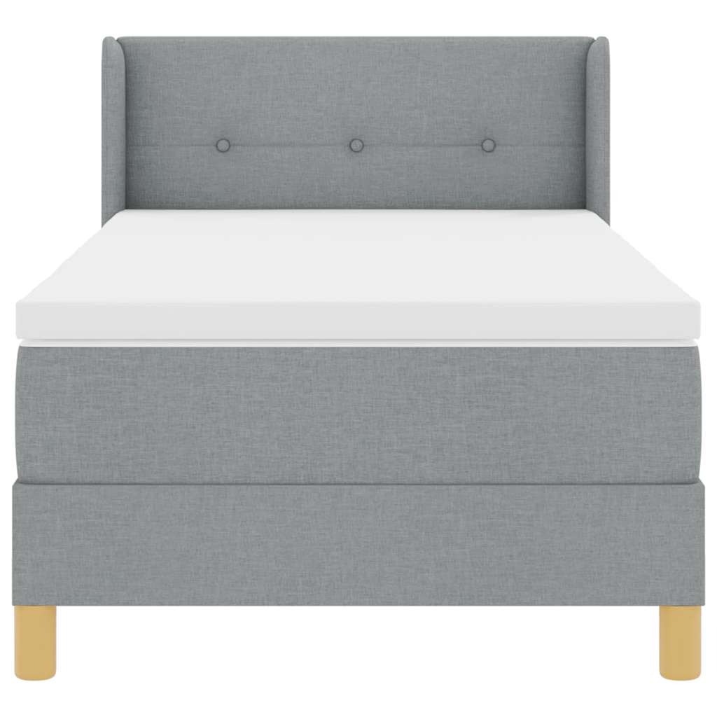 Letto a molle con materasso Grigio chiaro 190 x 90 cm Tessuto | homemem39