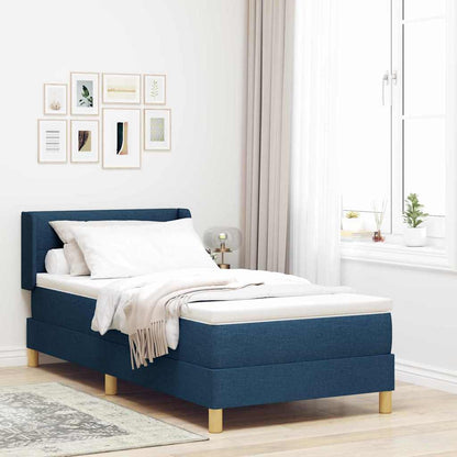 <strong>Letto a Molle< / strong> Blu 90 x 190 cm Tessuto