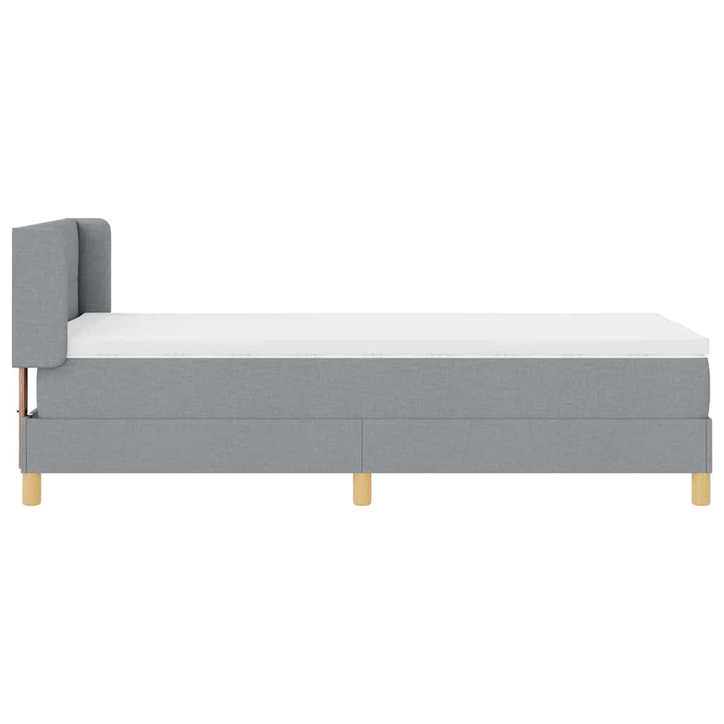 Letto a molle con testiera Grigio chiaro 200 x 90 cm Tessuto | homemem39