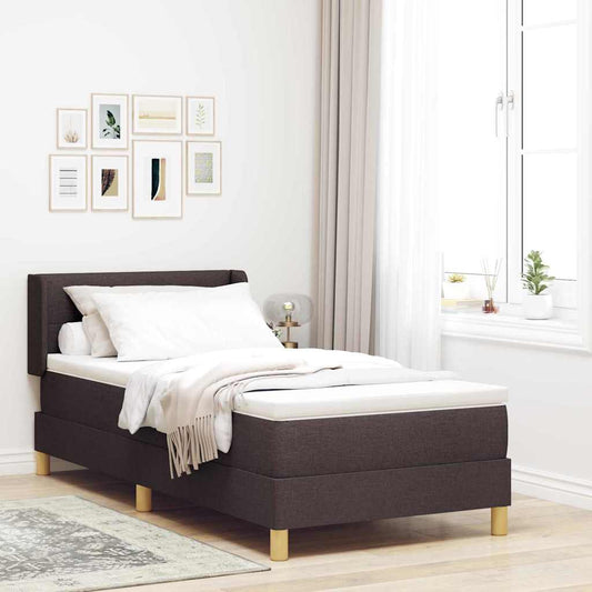 Letto a molle con testiera Marrone Scuro 200 x 90 cm Tessuto | homemem39