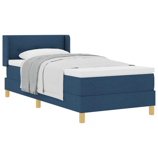 Letto a molle con cuscino con testiera Blu 200 x 100 cm Tessuto