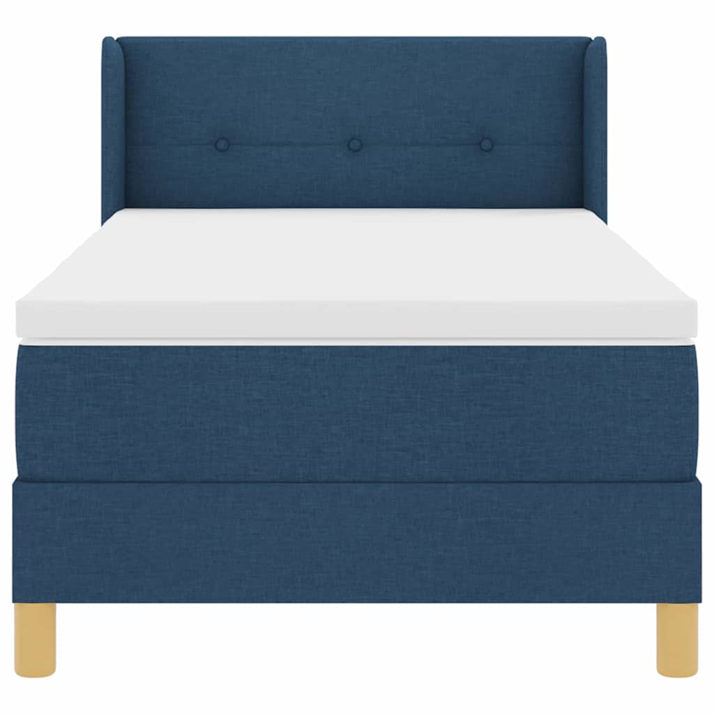Letto a molle con cuscino con testiera Blu 200 x 100 cm Tessuto