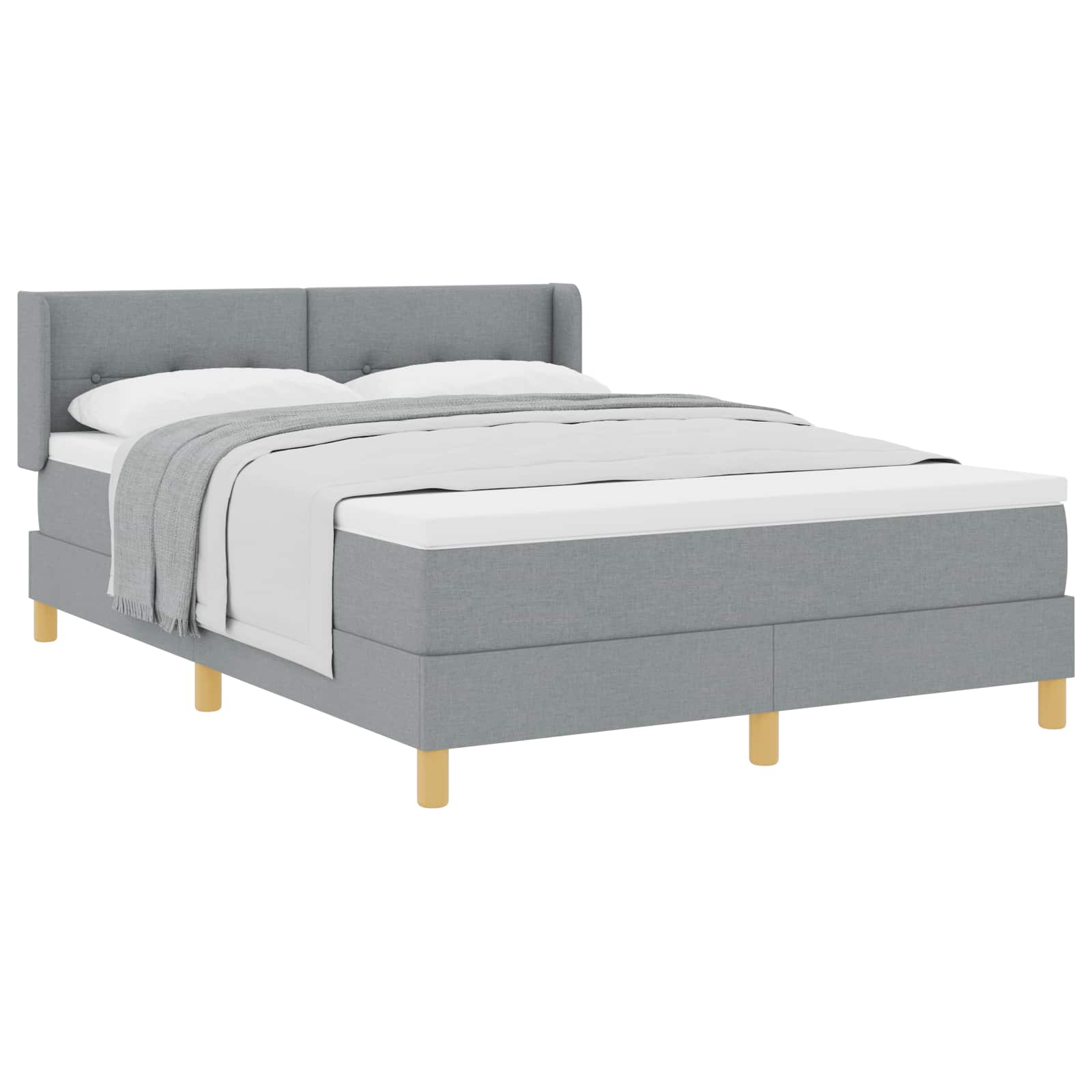 Letto a molle con testiera Grigio chiaro 190 x 140 cm Tessuto | homemem39