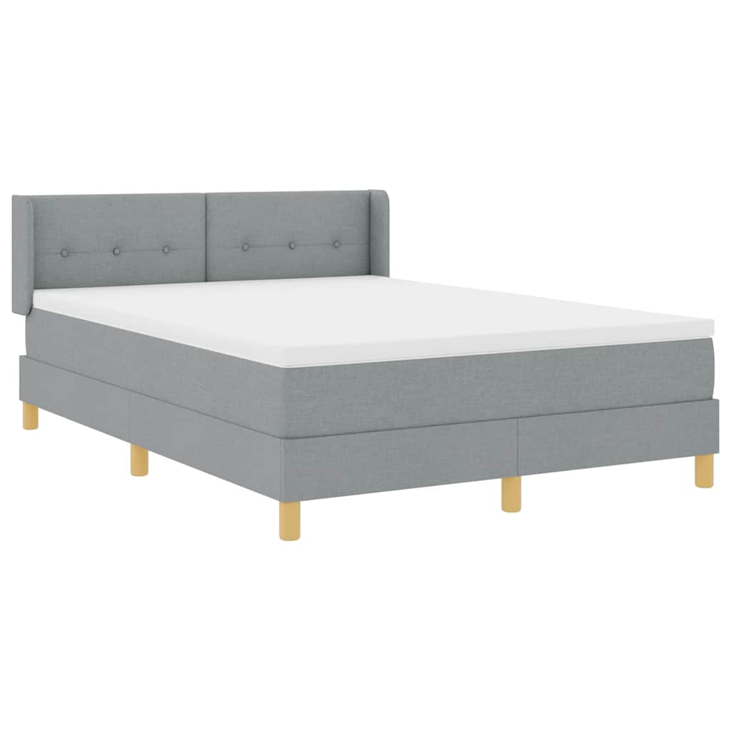 Letto a molle con testiera Grigio chiaro 190 x 140 cm Tessuto | homemem39