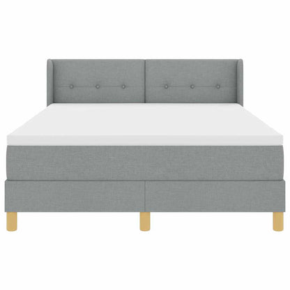 Letto a molle con testiera Grigio chiaro 190 x 140 cm Tessuto | homemem39