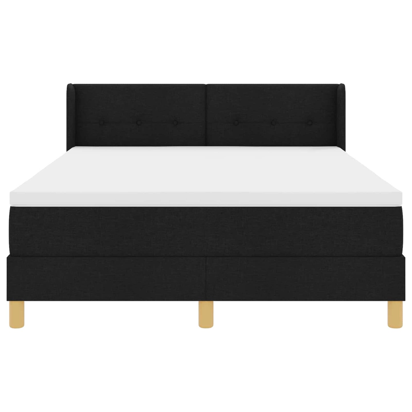 Letto a molle con testiera Nero 190 x 140 cm Tessuto