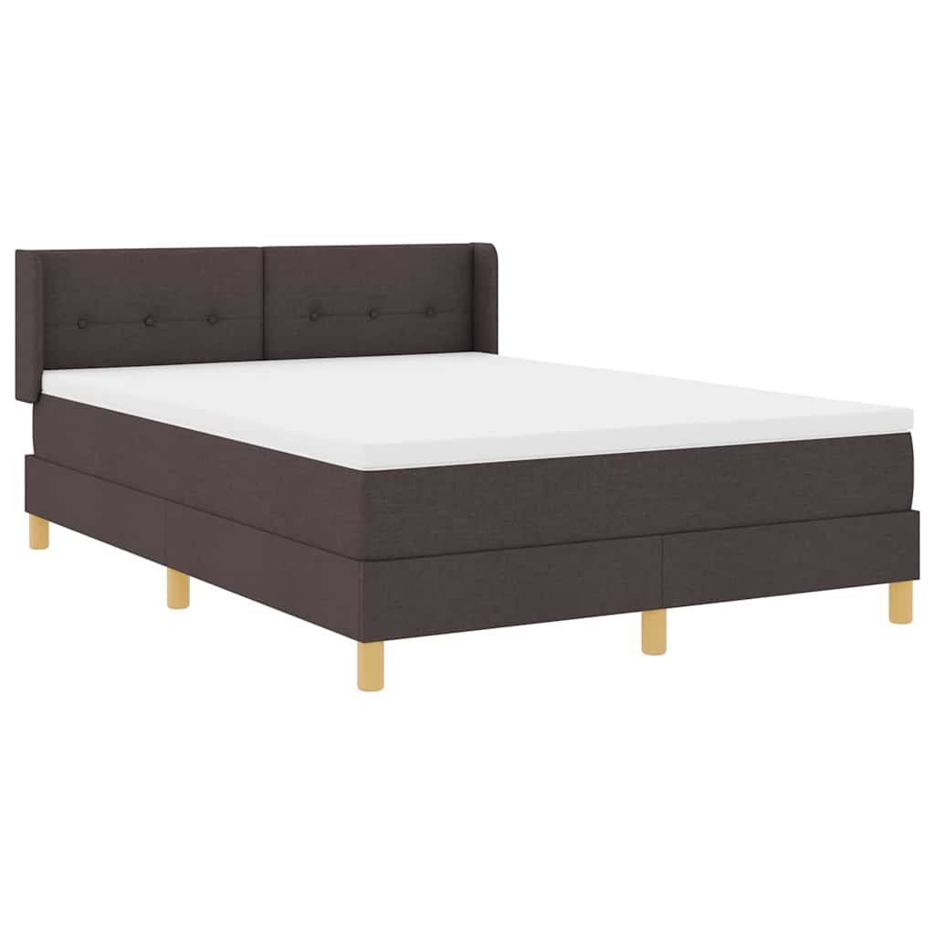 Letto a molle con testiera Marrone Scuro 190 x 140 cm Tessuto | homemem39