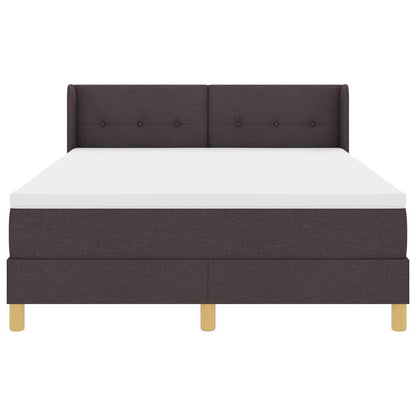 Letto a molle con testiera Marrone Scuro 190 x 140 cm Tessuto | homemem39
