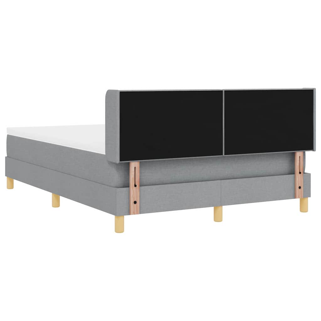 Letto a molle con testiera Grigio chiaro 200 x 140 cm Tessuto | homemem39