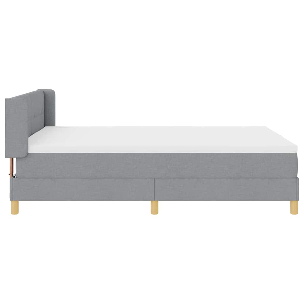 Letto a molle con testiera Grigio chiaro 200 x 140 cm Tessuto | homemem39