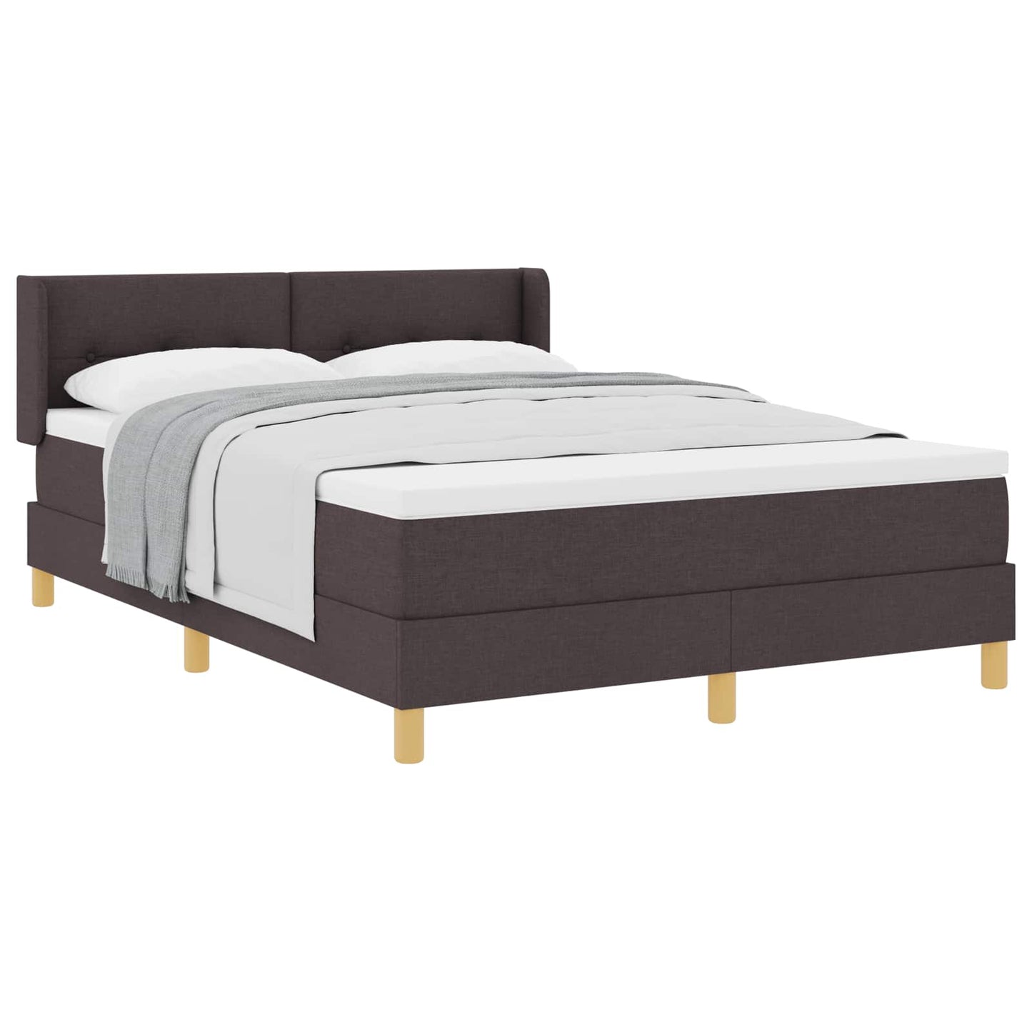 Letto a molle con testiera Marrone Scuro 200 x 140 cm Tessuto | homemem39