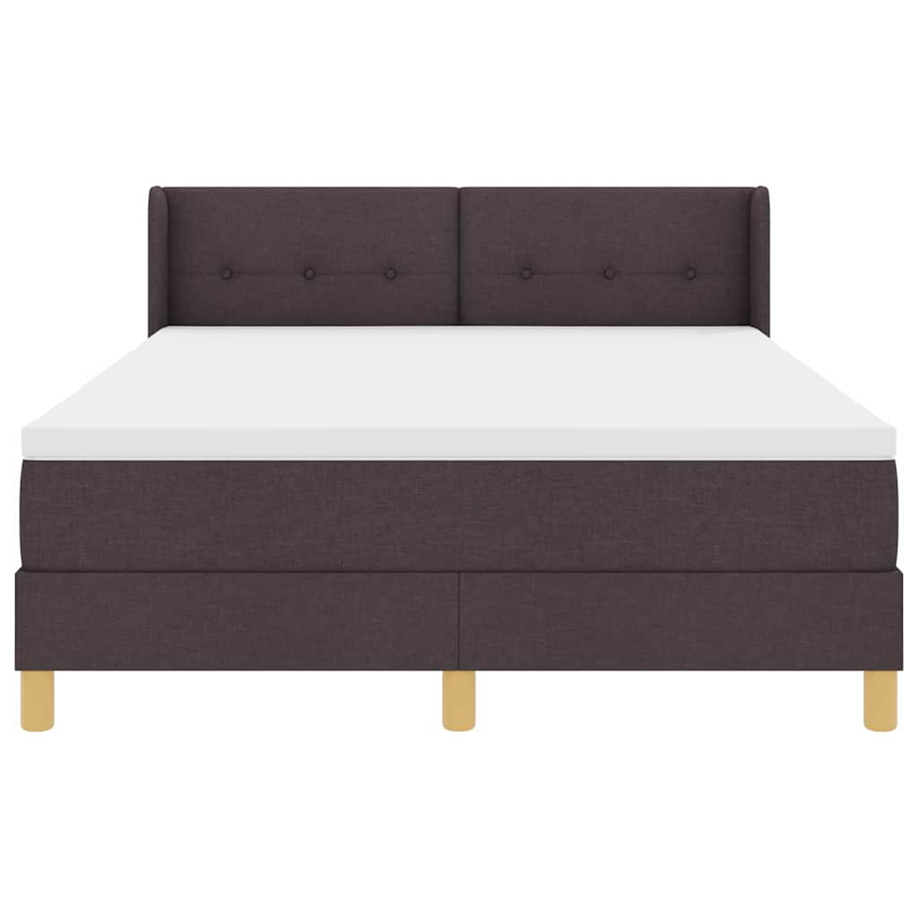Letto a molle con testiera Marrone Scuro 200 x 140 cm Tessuto | homemem39