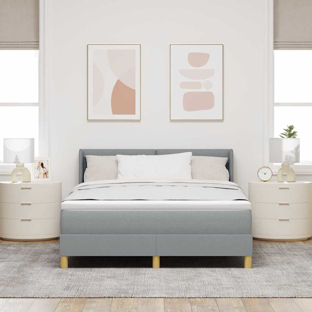 Letto a molle con cuscino Grigio chiaro 200 x 160 cm Tessuto | homemem39