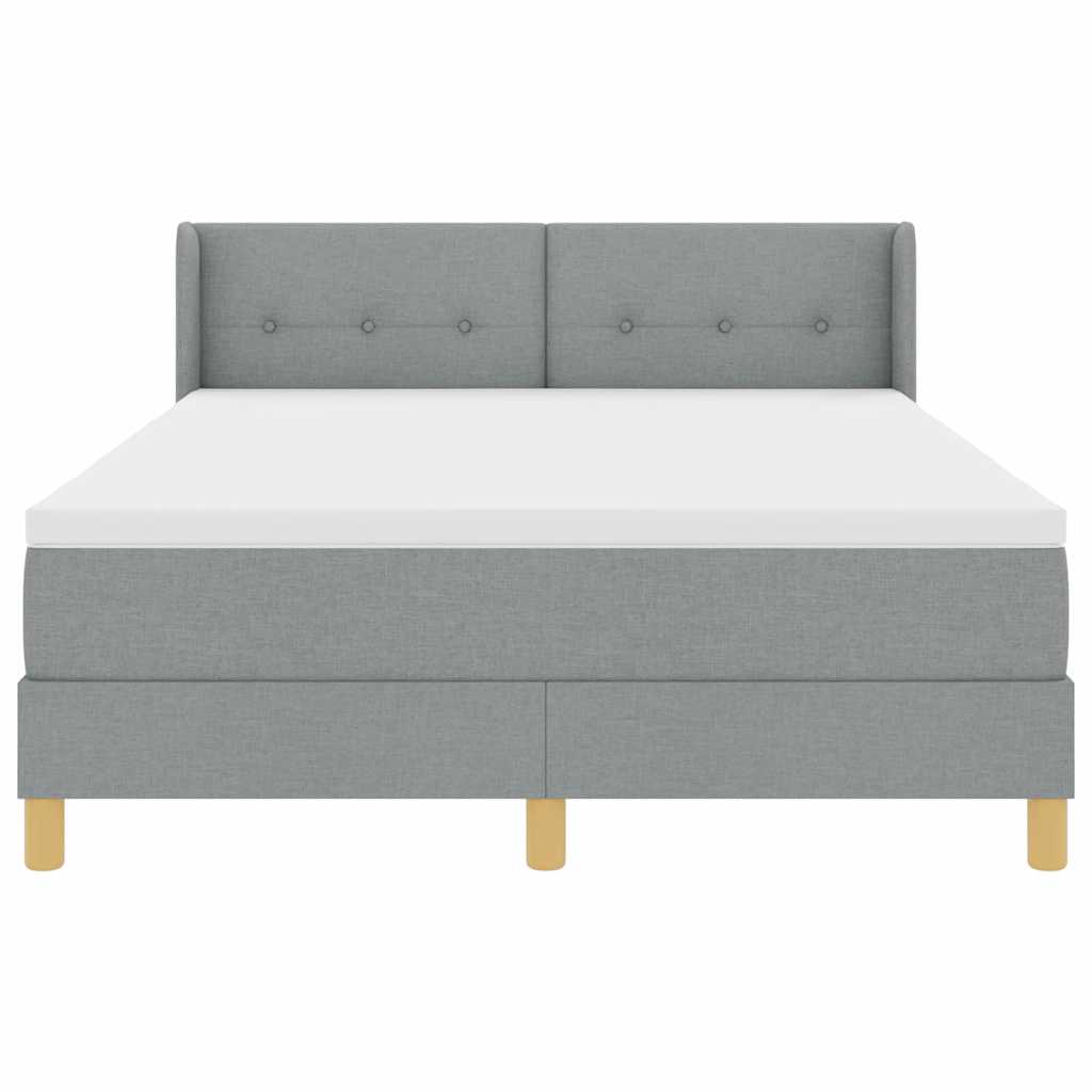 Letto a molle con cuscino Grigio chiaro 200 x 160 cm Tessuto | homemem39