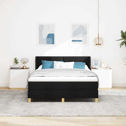 Letto a molle con testiera Nero 200 x 160 cm Tessuto | homemem39