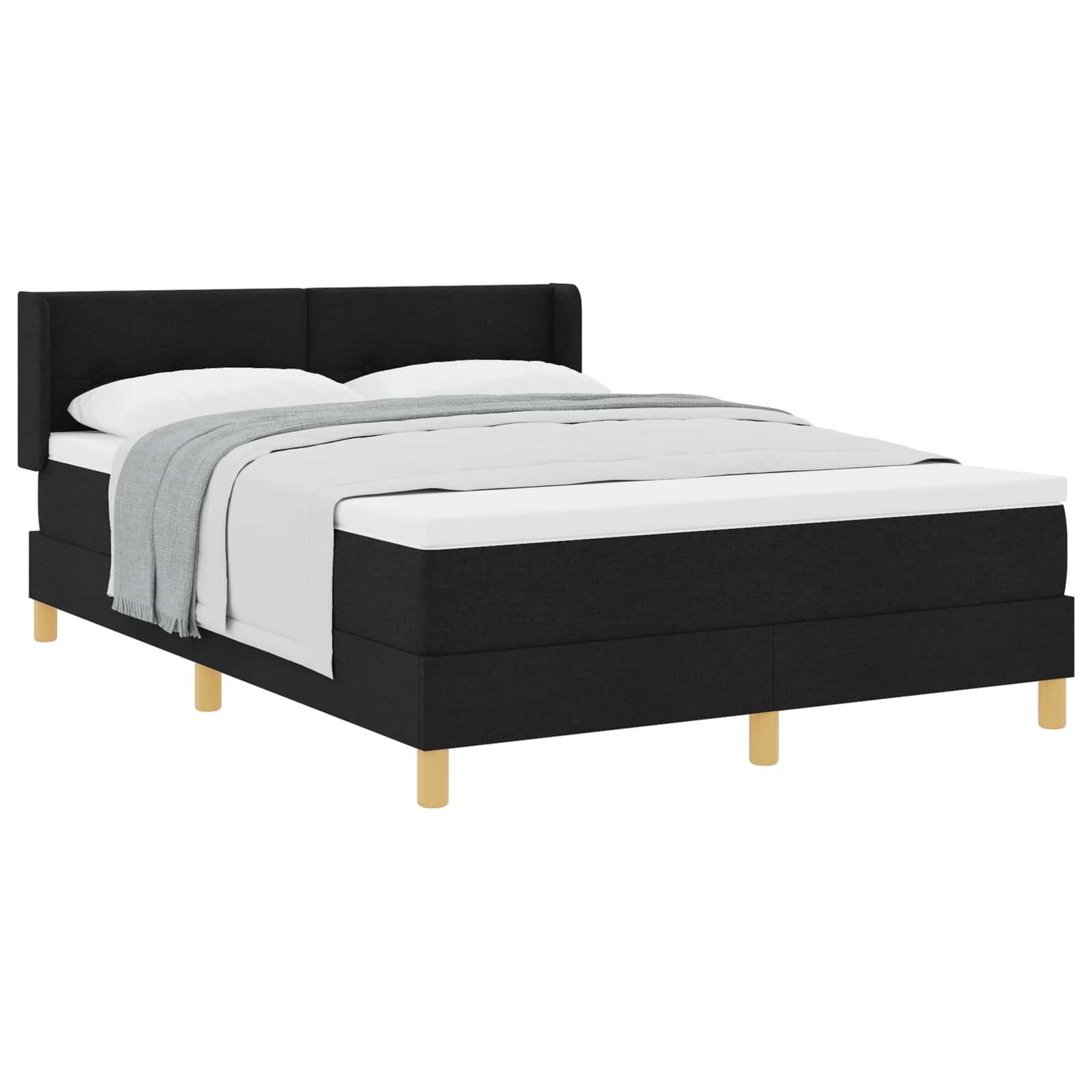Letto a molle con testiera Nero 200 x 160 cm Tessuto | homemem39