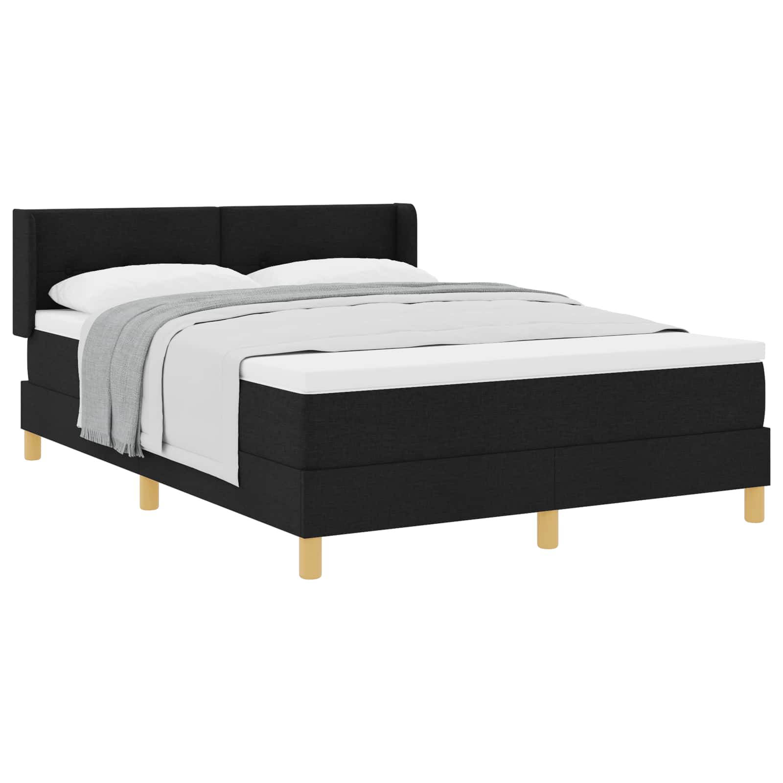 Letto a molle con testiera Nero 200 x 160 cm Tessuto | homemem39