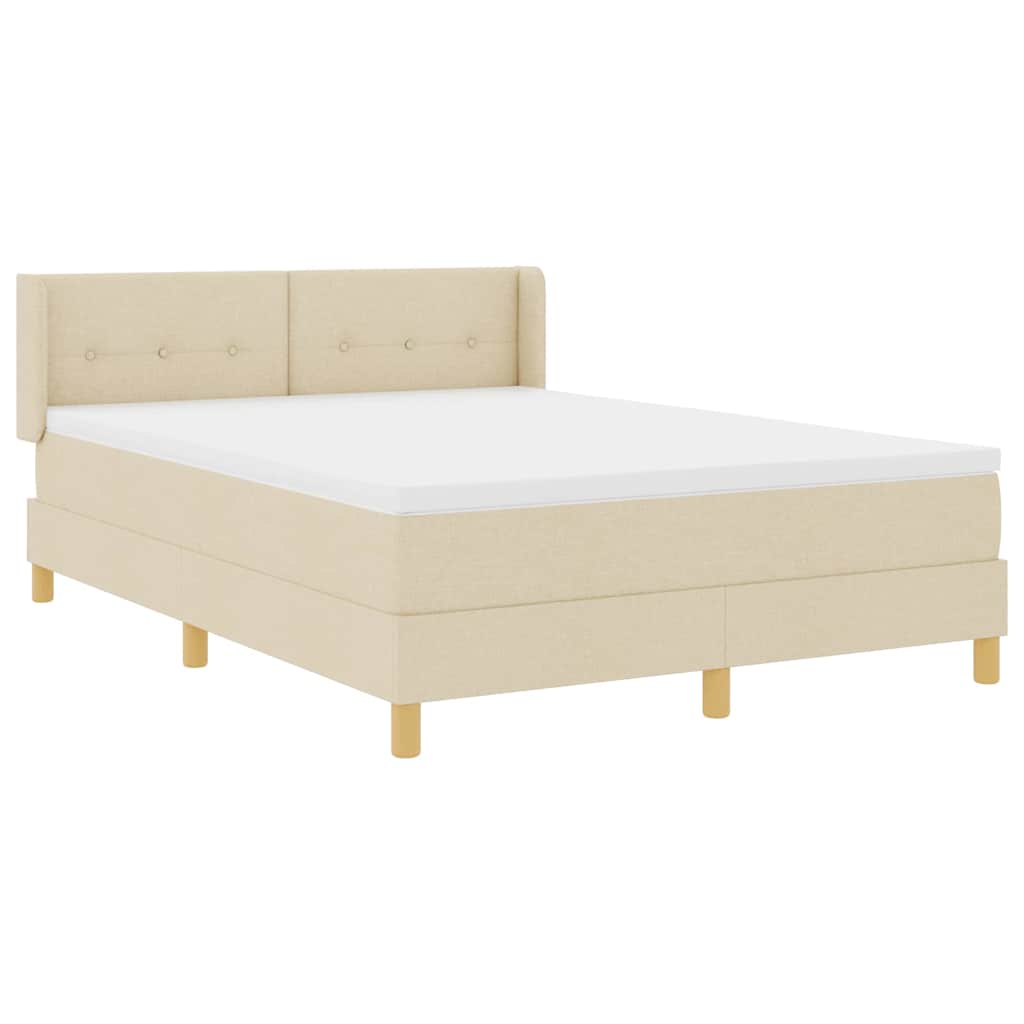 Letto a molle con testiera Crema 200 x 160 cm Tessuto | homemem39