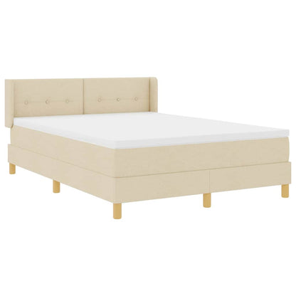 Letto a molle con testiera Crema 200 x 160 cm Tessuto | homemem39