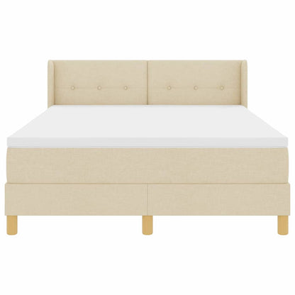Letto a molle con testiera Crema 200 x 160 cm Tessuto | homemem39
