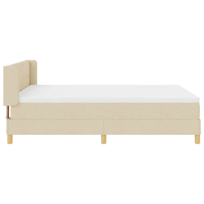 Letto a molle con testiera Crema 200 x 160 cm Tessuto | homemem39