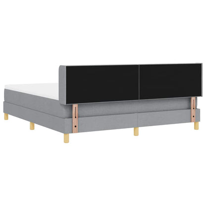 Letto a molle con testiera Grigio chiaro 200 x 180 cm Tessuto | homemem39
