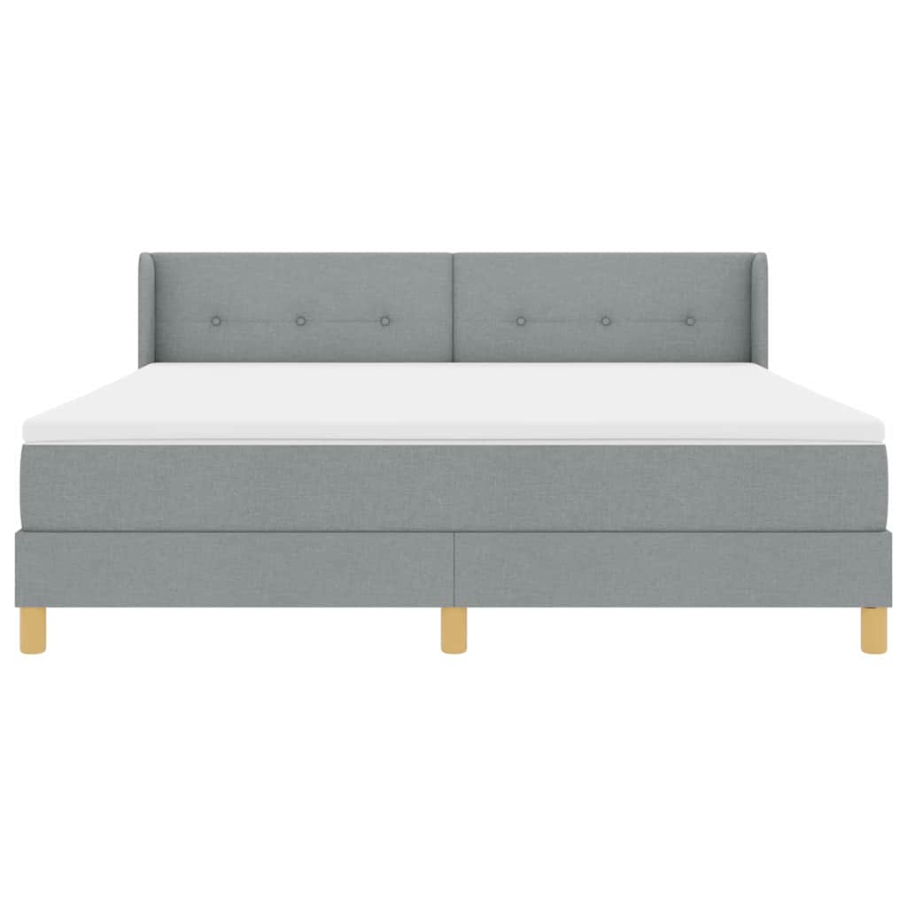 Letto a molle con testiera Grigio chiaro 200 x 180 cm Tessuto | homemem39