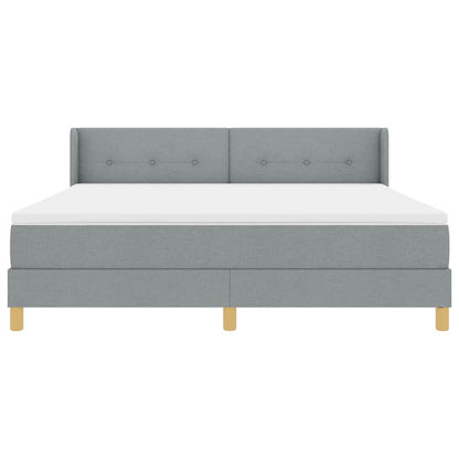 Letto a molle con testiera Grigio chiaro 200 x 180 cm Tessuto | homemem39